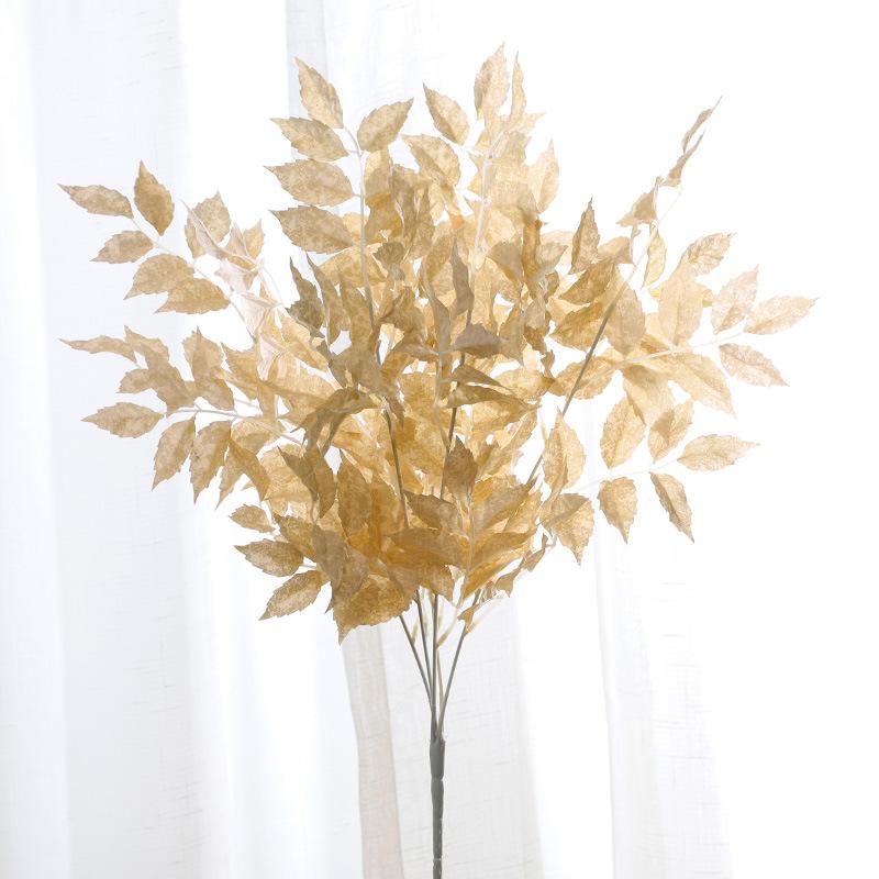 Simulation of green plant leaves, bundle of Lingxiao leaves, wedding bouquet set simulation leaf decoration шампанского
