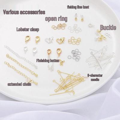 14/18K Goldgefüllter Karabinerverschluss Endkappe, 9-Stift offener Biegering, Verlängerungskette für handgefertigten Schmuck DIY-Zubehör