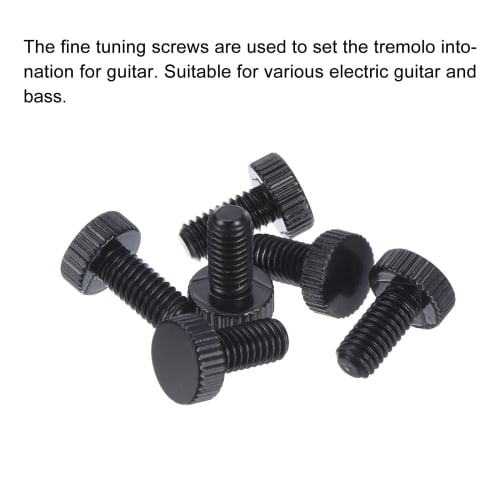 PATIKIL Guitar Tremolo Bridge Fine Tuning Screws, Black, Bass Guitar Parts Accessories, Set of 6