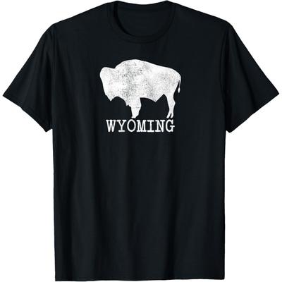 Wyoming Buffalo WY Vintage Bison Flag T-Shirt