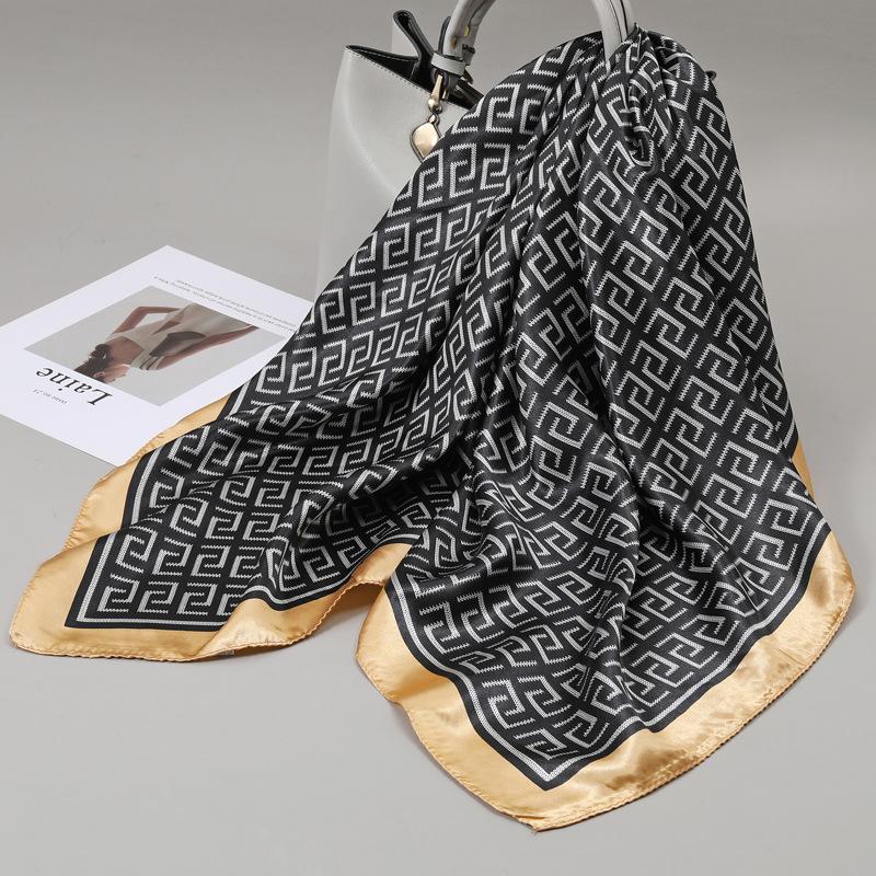 90 Square Scarves, Silk Scarves, Women's New Spring and Summer High-end Sense Versatile, Thin Scarves, Shawls Outside