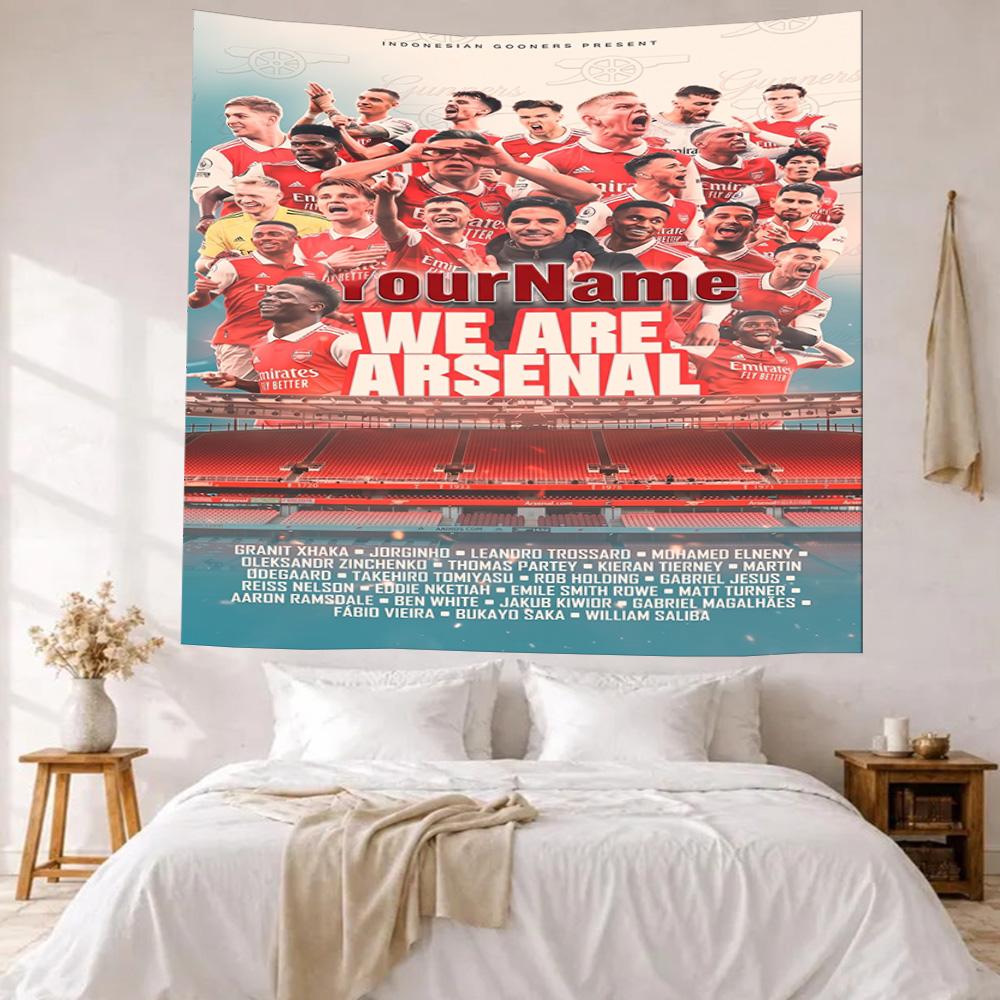 Arsenal Custom Your Name Wall Decor Tapestry Art For Pet Memorial Birthdaywedding Party Backdrop Family Gift