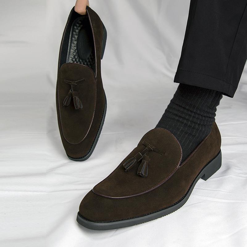 Fashion Fashion Casual Loafers All-match Comfortable Man Dress Footwear Men's Slip On Leather Shoes 2025 New Handmade Business Shoes