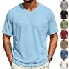 Camicia Casual Leggera a Maniche Corte con Scollo a V da Uomo con Tasca polo da uomo camicie da golf da uomo t-shirt camicie da uomo