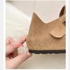 Cowhide Version~ Shoes Women's Leather Matte One-pedal Retro Ugly Cute Shoes Versatile Flat-bottomed Casual Loafers