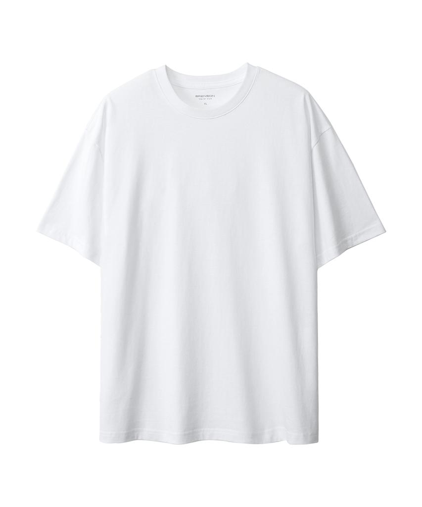 BRENSON (2Pack) Pure Cotton Loose Fit Chain Short Sleeve Tee