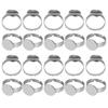 20Pcs Flat Ring Base Adjustable Stainless Steel SemiFinished DIY Jewelry Accessories 12mm