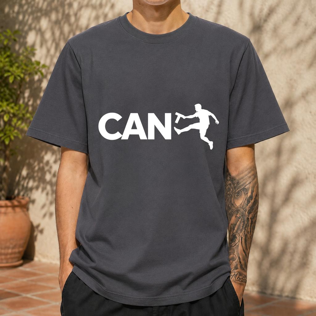 2026 New Pure Cotton Tshirt With Fun Kicking Alphabet Soccer Silhouette Simple Print Versatile Top Casual Short Sleeve
