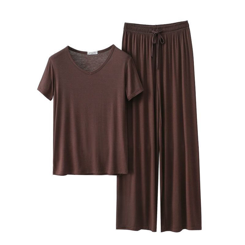 Women's Loose Casual Pajama Sets V-neck T-shirt and Pants