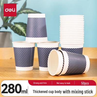 Deli 280ml Bamboo Pulp Disposable Paper Cups