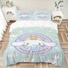 3pcs Cinnamoroll's Sweet Birthday Celebration Printed Duvet Cover Set (1 * Cover+2 * Pillowcase, Without Core), Suitable for Home Bedroom, Guest