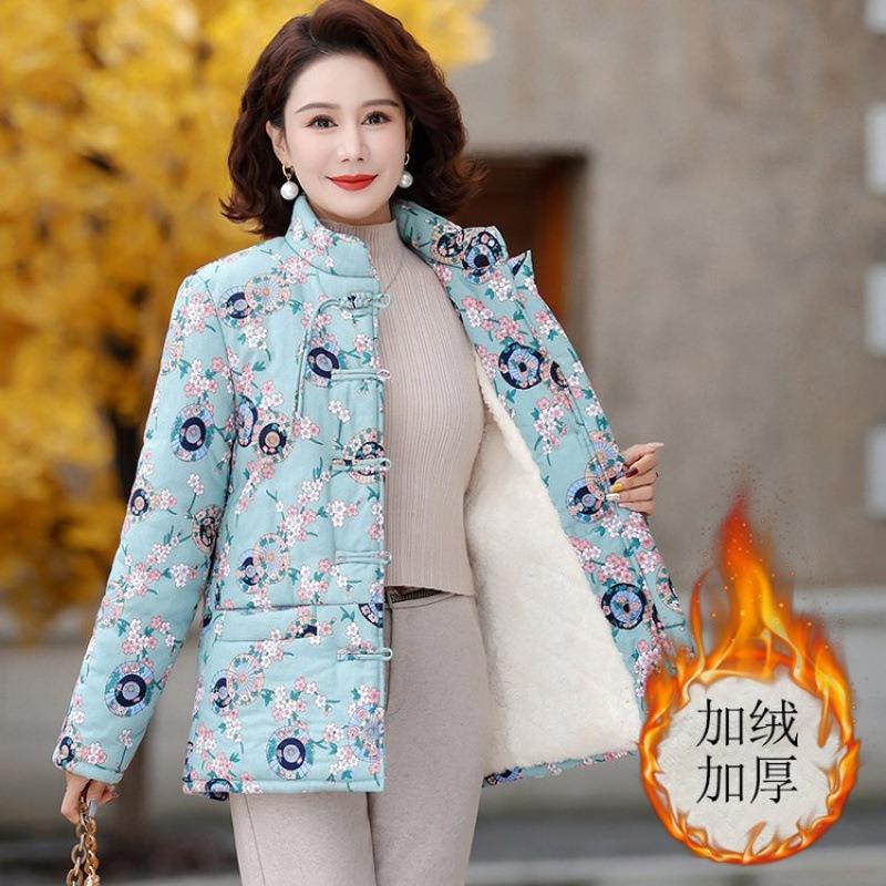 Women's small padded jacket winter new retro padded jacket piled and thickened padded jacket padded jacket buckle
