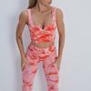 Stylish Tie-Dye Yoga Apparel: Women's Backless Tops, Yoga Vests, Running Pants, Sports Bras, and Fitness Outfits for Summer.