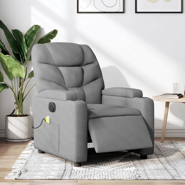 VidaXL Electric Reclining Massage Armchair, Relaxation Chair with Adjustable Backrest and Footrest, Seat of 3204584