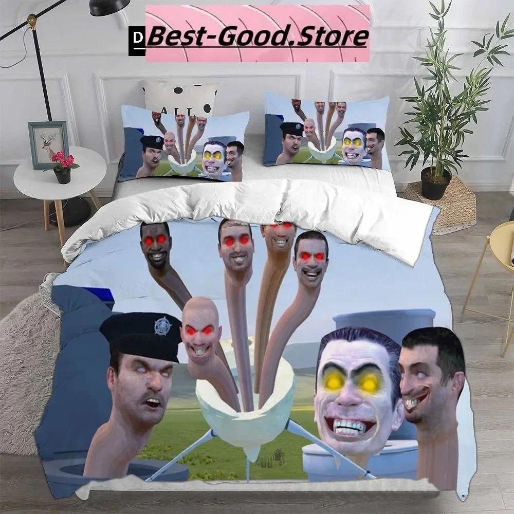 3D Fashion Game Skibidi Toilet Arale Bedding Set Print With Pillowcase Bed Duvet Cover Soft Single Double Queen Super King Size