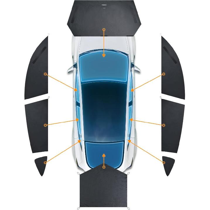 

Havnby 2020-2024 Tesla Model Y Curtains Car Privacy Windshield Sun Shade for Camping Foldable Auto Accessories UV and Sun Protection 8-Piece