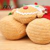 Window Display Christmas Accents Plush Gingerbread Man Figures with Hat Scarf, Cute Stuffed Family Soft Textured Figurines of 3 Ornament for