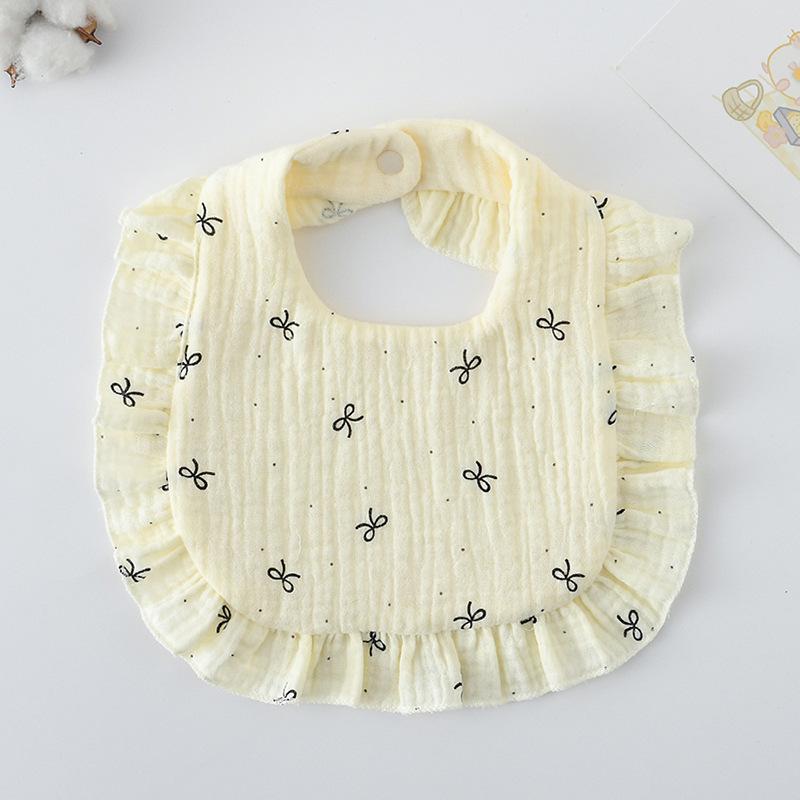 Ruffle Baby Drool Bibs: Pure Cotton Printed Lace Bibs