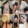 Lace Triangle Scarf Women's Thin Summer French Headscarf High-end Silk Scarf Retro Decoration Pastoral Style Photo Shoot