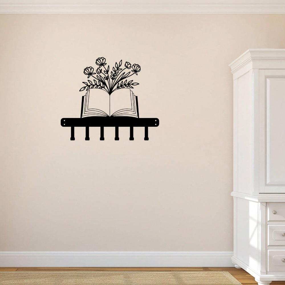 Modern Flower Metal Key Hanger Wall Mounted Entryway Storage Rack for Keys Coat Hat Space Saving Corridor Organizer with Painted Decor