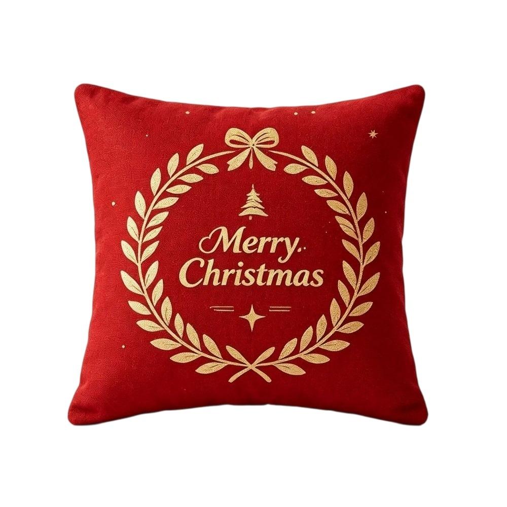 2D Flat Christmas Pillow Cover Christmas Tree Xmas Tree Pillowslip Throw Cushion Case Winter Decor