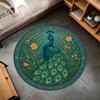 Peacock Print Round Carpet Washable Bedroom Rug Chair Swivel Floor Mat Bedroom Living Room Funny Children's Room Floor Mats