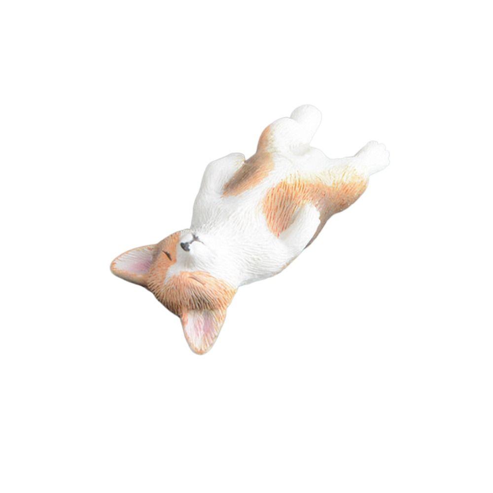 Gift for Kids Resin Figures Dog Doll Miniature Figurines Car Ornament Corgi Model Simulation Dog