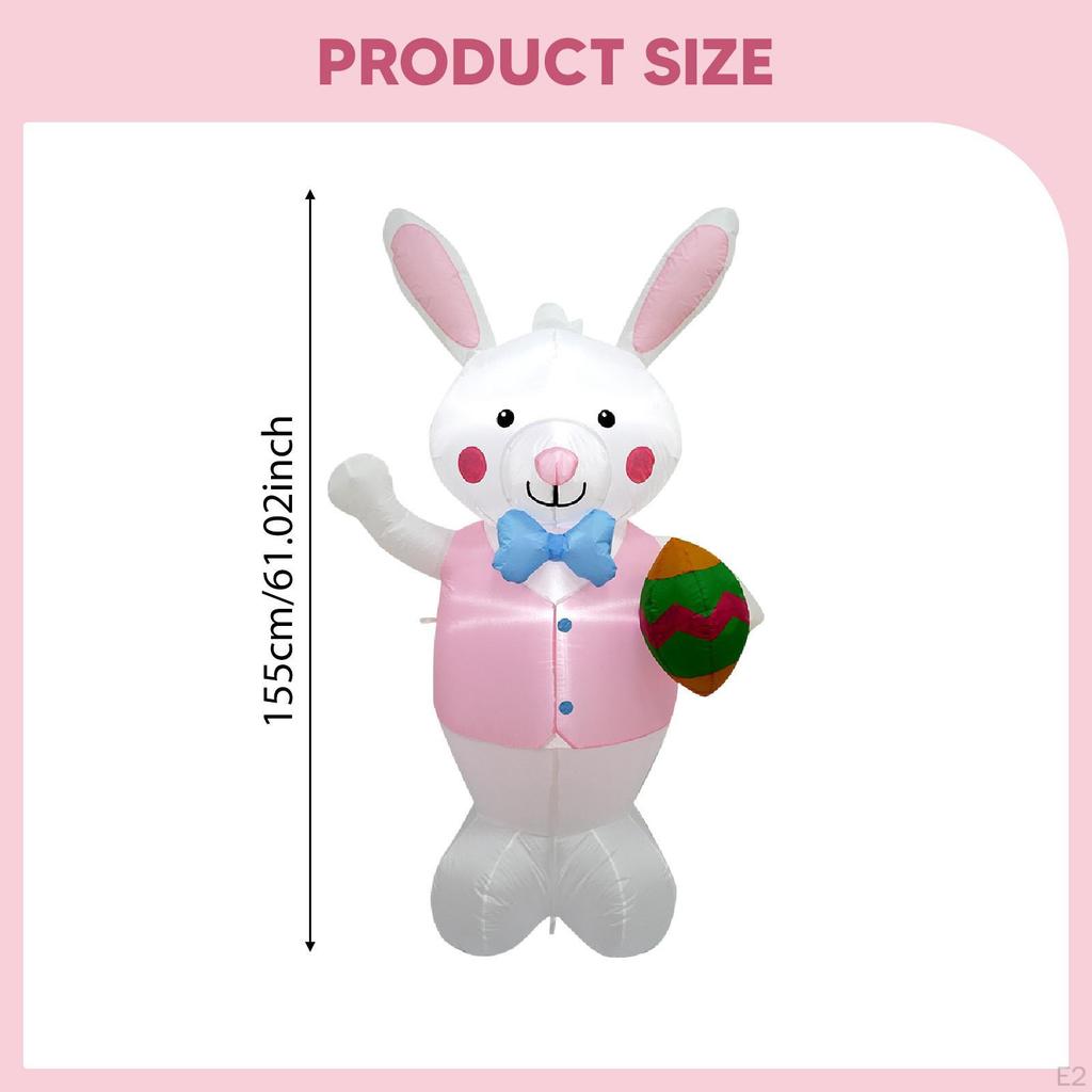 Easter Inflatable Bunny Outdoor Decor Photo Prop for Party Courtyard Outside
