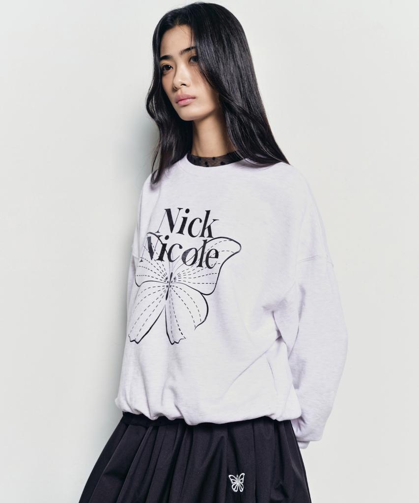 Nigaennikol Butterfly Signature Sweatshirt_Melange Black