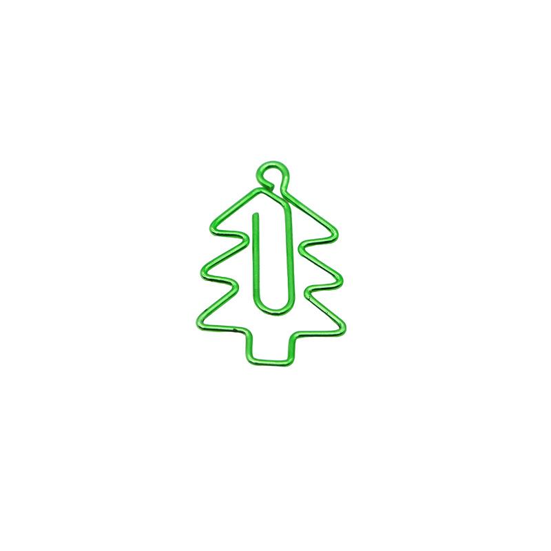 Creative Christmas Tree Paper Clips - Green Metal Binder Clips for Office Stationery and File Organization