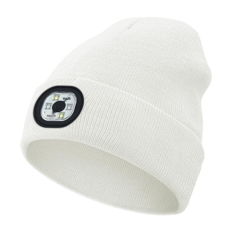 Rechargeable LED Luminous Knit Hat with Detachable Washable Light - 6 LEDs, 3 Modes, Free Shipping
