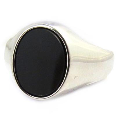 Silberner Siegelring 'Karl' Onyx (15x11 mm)