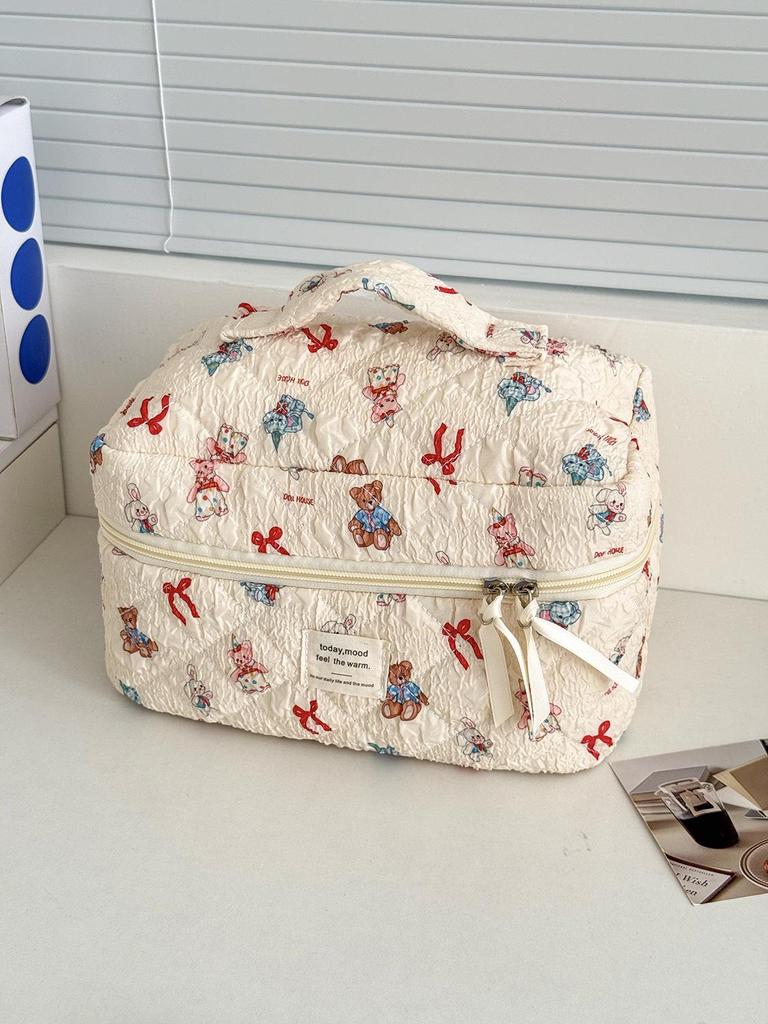 Cross-Border Cute Cartoon Animal Print Large Capacity Cosmetic Bag