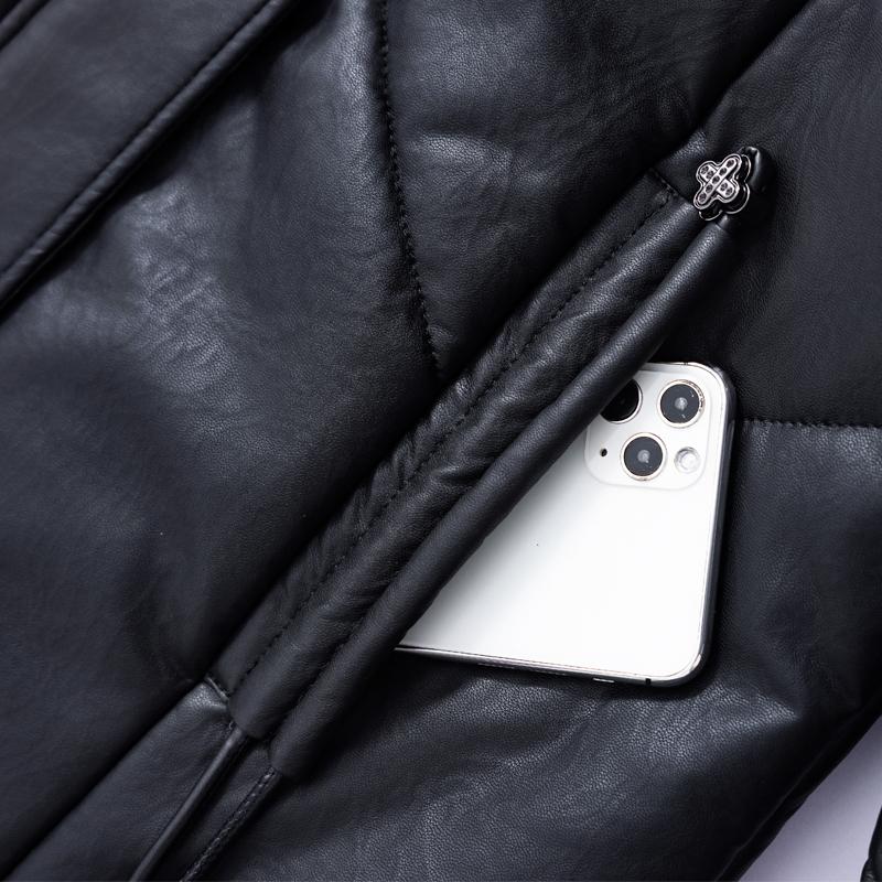 Woman Leather Jacket Winter Long Parkas Hooded Elegant Thick Warm Female Faux Sheepskin Coats