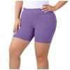 Plus Size Ribbed Knit High Waist Biker Shorts for Women Stretchy Elastic Waistband Comfortable Fit Casual Wear