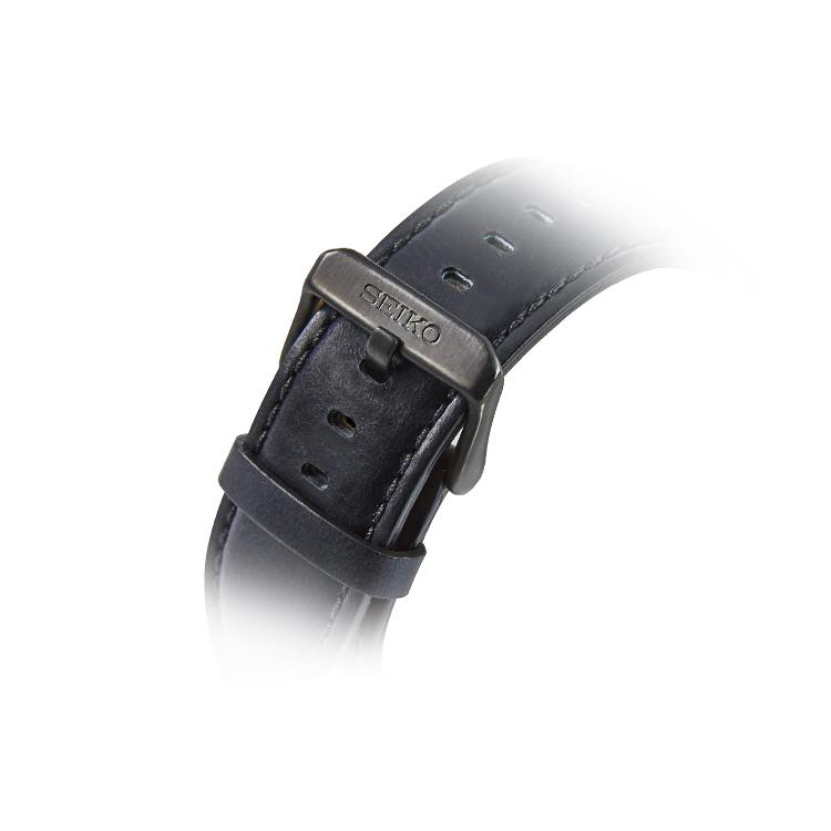 Seiko SEIKO5 Mechanical Movement Leather Strap Watch Men's Watches Black Dial SRPF64K1
