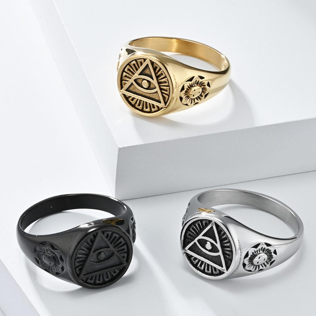 Gotischer Punk Auge des Horus Ring Vintage Herren Edelstahl Biker Schmuck Hiphop Rock Motorrad Zubehör