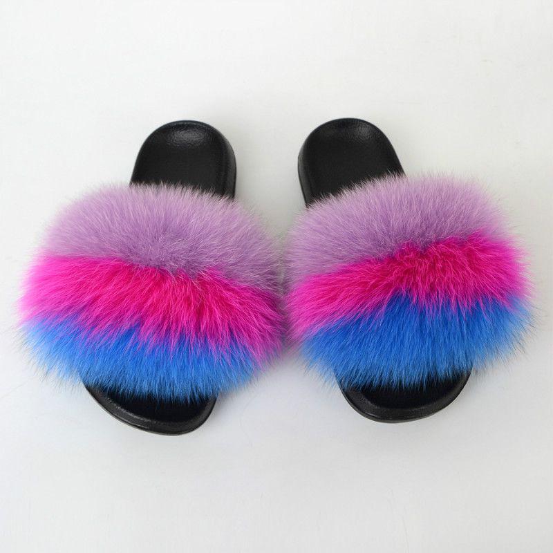 Fur Sliders Furry Blue Slides Fluffy Sliders Blue Fur Sliders Baby
