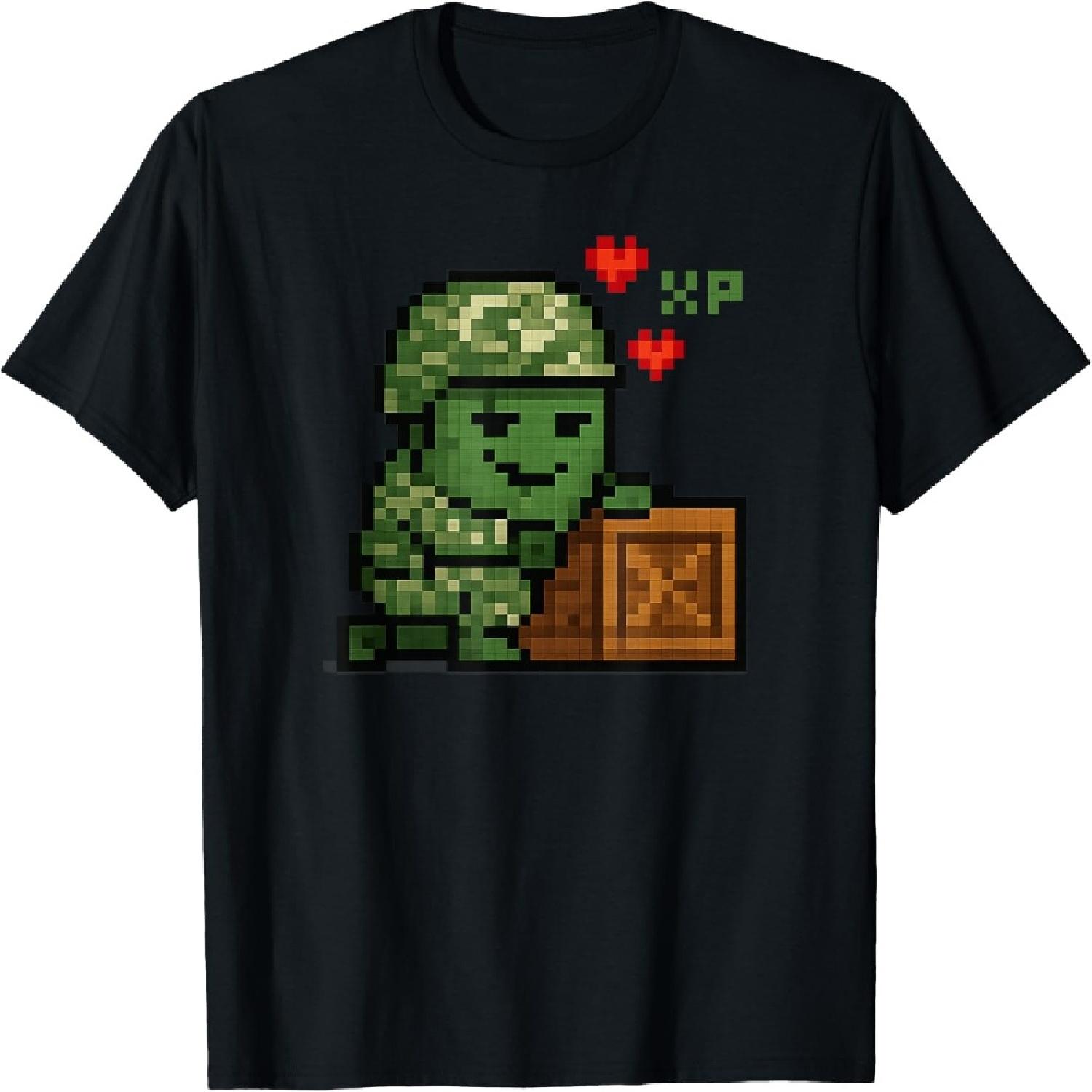 

Pickle Camo Gamer Gaming Spawn Camping Waiting Retro T-Shirt XXXXXL різнокольоровий