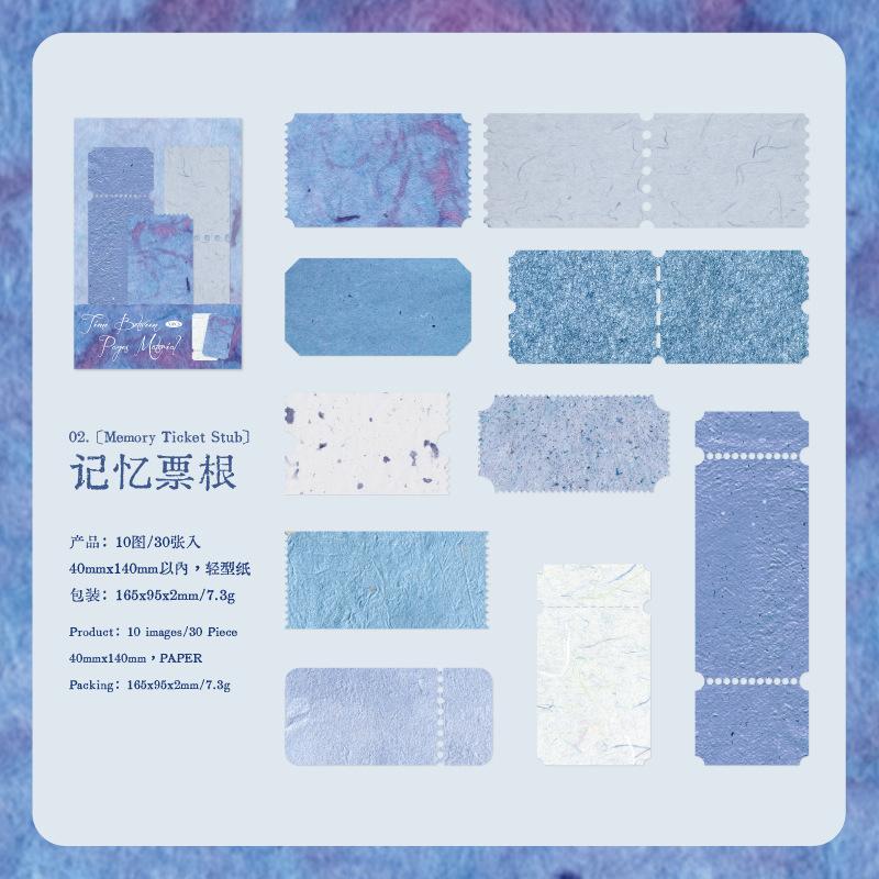 30pcs/lot Memo Pads Material Paper Time Between Pages Diary DIY Scrapbooking Junk Journal Retro Background Decoration Paper