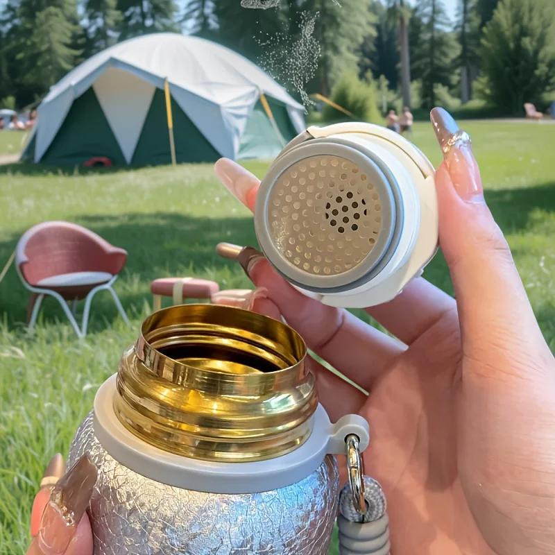 400ML Titanium Coated Insulated Tea Bottle - Dual Layer Tea Infuser for Health Brewing Loose Leaf Tea Gift Cup