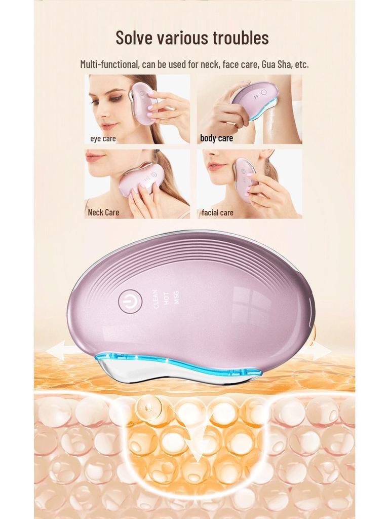 Electric Gua Sha Facial Massager: Microcurrent, Vibration, Heating for Lifting & Firming