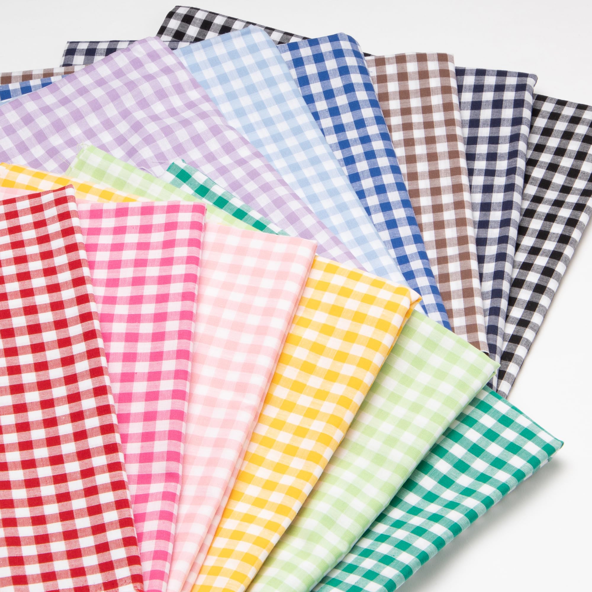 

KIYOHARA Gingham Check 6mm 110cm Wide x 2m Light Fabric, Chambray, Lightweight, Approx. Cut, Col. LG, Green, G1002-2