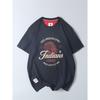 Export Surplus Cotton Brushed Indian Vintage Print Short-Sleeve T-Shirt Men's Trendy Brand Round Neck Base Shirt
