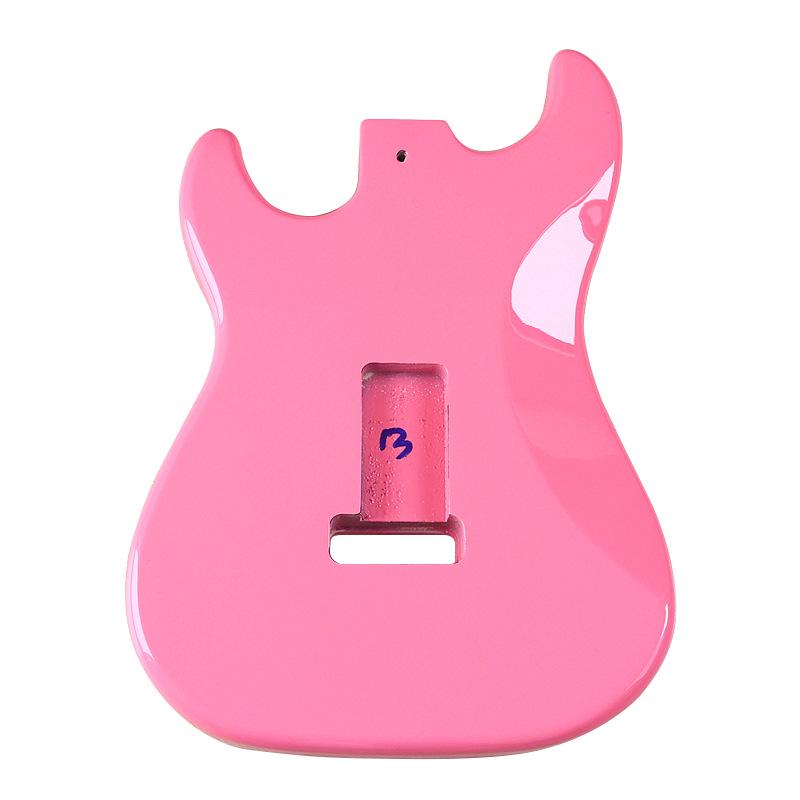 Tělo elektrické kytary - Hluboká růžová lesklá - Topolové dřevo - DIY modifikační příslušenství