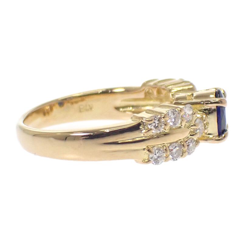 no brand  #8(JP Size) ring blue K18 yellow gold Women