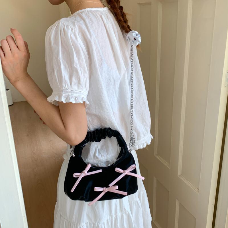 2026 Fashi New PU Shoulder Bags High Quality Solid Color zipper Bow Decorati Persality Hot Trendy Crossbody Bags for Women