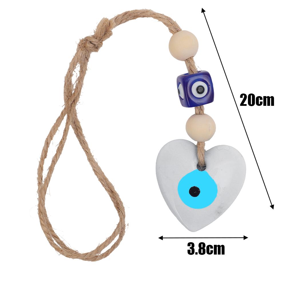 Evil Eye Heart Hand Woven Rope Wall Hanging Fashion Car Key Ring Decorated Living Room Wall Hanging Car Accessories