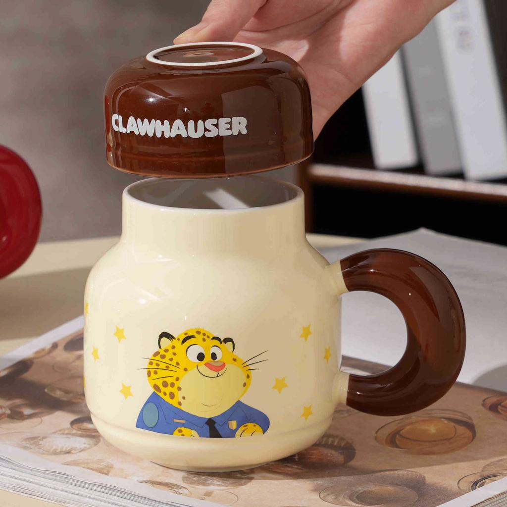 Crazy Zootopia Mug Girls High-Value Water Cup Office With Lid Cartoon Birthday Gift Ceramic Cup