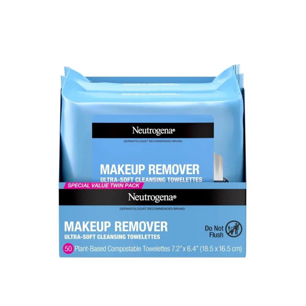 Neutrogena Makeup Remover Wet Wipes Face Cleansing Towellets (25-sheet Twin Pack)